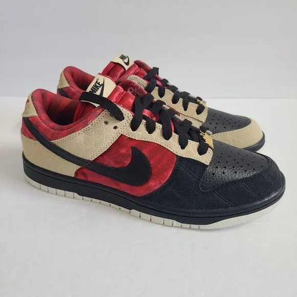 NEW Nike Dunk By You Custom Shoes FJ2253-901 Size 7.5 Beige Red display picture 1